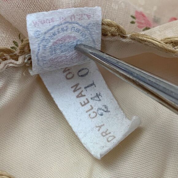 Vtg Floral Maxi Dress Ivory XS Long Sleeve Tiered Prairie Peasant Cottage 70s - Picture 9 of 16